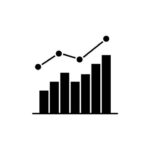 Growing statistic black glyph icon